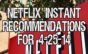 Netflix Instant Recommendations for 4-25-14