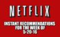 Netflix Instant Recommendations for 5-20-16