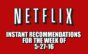 Netflix Instant Recommendations for 5-27-16