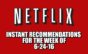Netflix Instant Recommendations for 6-24-16